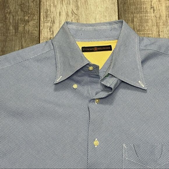 Tommy Hilfiger Long Sleeve Button Down Dress Blue and White Shirt Size 3XL - Picture 3 of 16